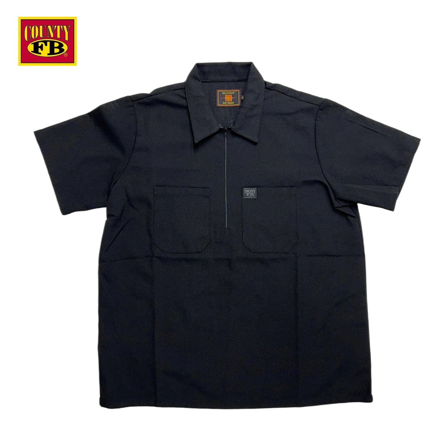 Men's FB County Solid 1/2 Zip Short Sleeve 2 Pockets Shirt