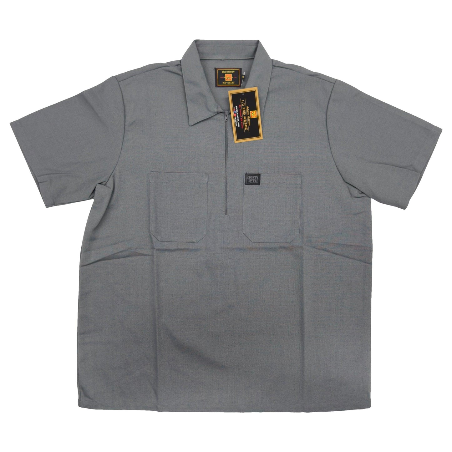 Men's FB County Solid 1/2 Zip Short Sleeve 2 Pockets Shirt