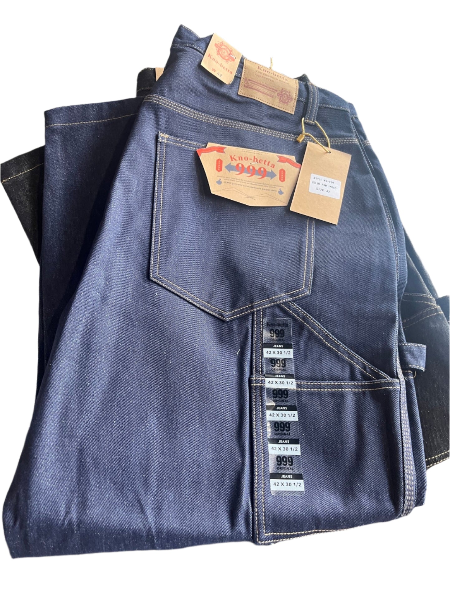 Kno-betta 999  Raw Black , Raw Indigo Jeans denim carpenter